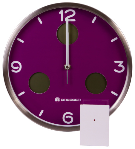 Часы настенные Bresser MyTime io NX Thermo/Hygro, 30 см, фиолетовые фото 10