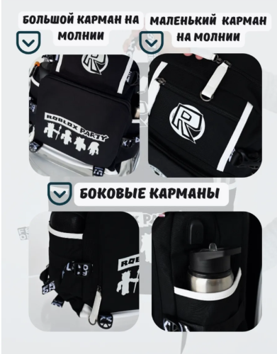 Рюкзак школьный для детей и подростков светящийся Roblox (роблокс) фото 5