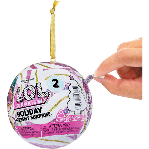Кукла LOL Holiday present Series 2 Tinsel 578154 (577232) (новогодний) розовый фото 3