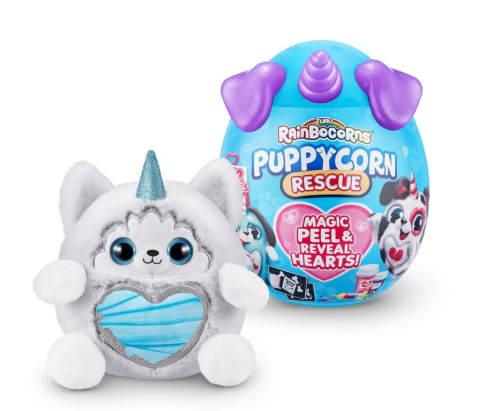9237SQ3 Мягкая игрушка ZURU Плюш, 19 см Rainbocorns Puppycorn Surprise фиолетовый фото 2