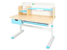 Детский стол Ergokids Bravo Maximus Plus Maple/Blue (арт. TH-360 Maximus Plus MG/BL) - столешница клён / накладки на ножках голубые