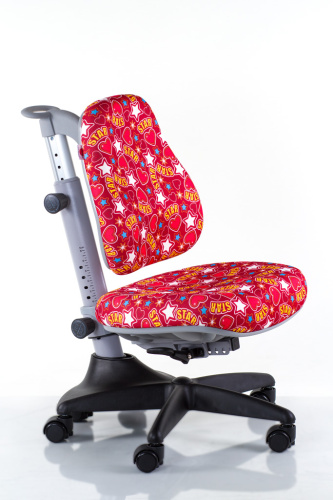 Детское эргономичное кресло Comf-pro Match Chair (Матч) (Цвет обивки:Красный со звездами, Цвет каркаса:Серый)