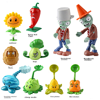 686-35 (8 растений + 2 зомби) Игровой набор Зомби Против Растений / Plants vs Zombie