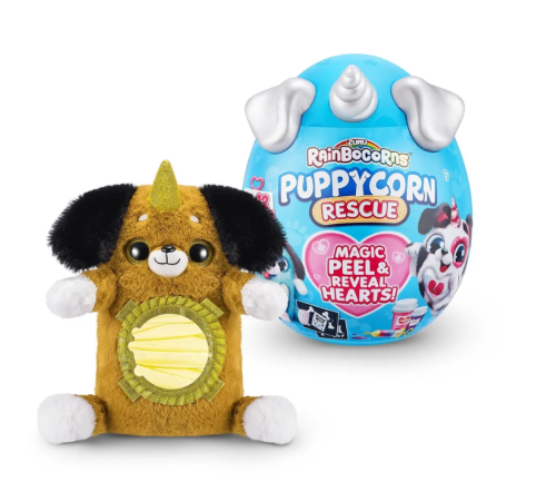 9237SQ2 Мягкая игрушка ZURU Плюш, 19 см Rainbocorns Puppycorn Surprise серебристый фото 4
