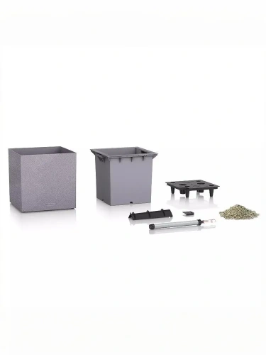 13700 Кашпо LECHUZA Канто Стоун 30 куб. Серый фото 3