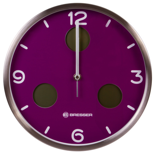 Часы настенные Bresser MyTime io NX Thermo/Hygro, 30 см, фиолетовые фото 8