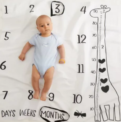(Жираф) Фон для фотосъемки младенцев, детский игровой коврик с календарем, одеяла для заднего фона фото 4