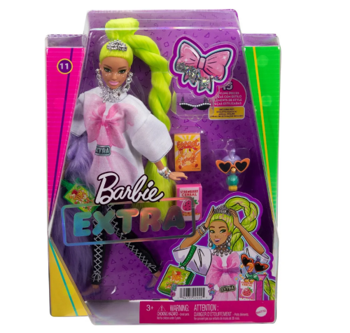 Кукла Barbie Экстра с зелеными неоновыми волосами HDJ44 фото 2