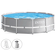 Каркасный бассейн 366 х 99 см Prism Frame Pool Intex 26716NP, фильтрующий насос, лестница