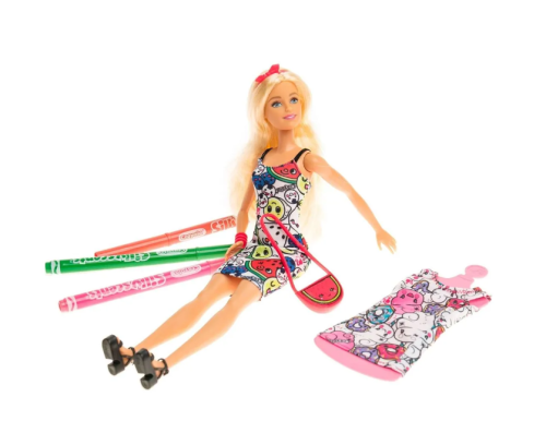 Кукла Barbie Крайола Раскрась наряд GGT44 Барби фото 5