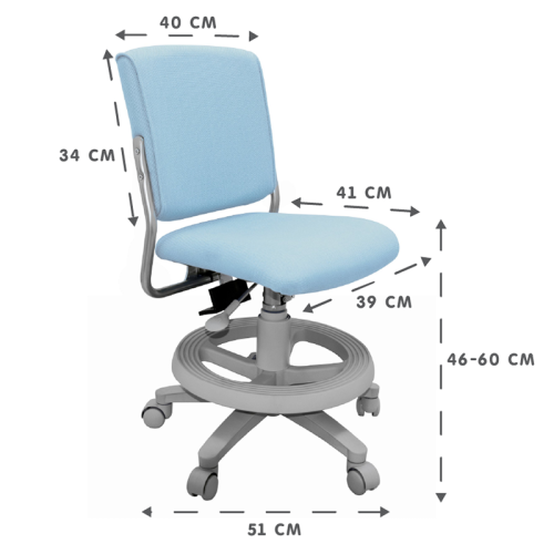 Растущее детское кресло с подставкой для ног RIFFORMA-25 (голубое) фото 2