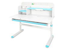 Детский стол Ergokids Bravo Max White/Blue (арт. TH-360 Max WG/BL) - столешница белая / накладки синие