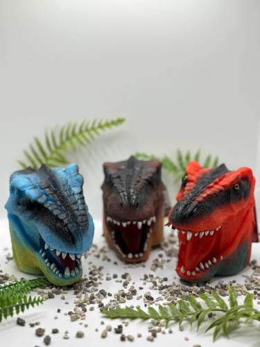 (коричневый) Игрушка на руку Динозавр / Игрушка перчатка фото 3