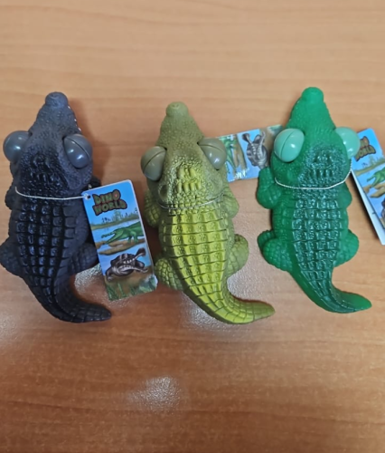 7749 Антистресс Пучеглаз Давилка с Глазами Зеленый крокодил Dino World (в ассортименте)  фото 2