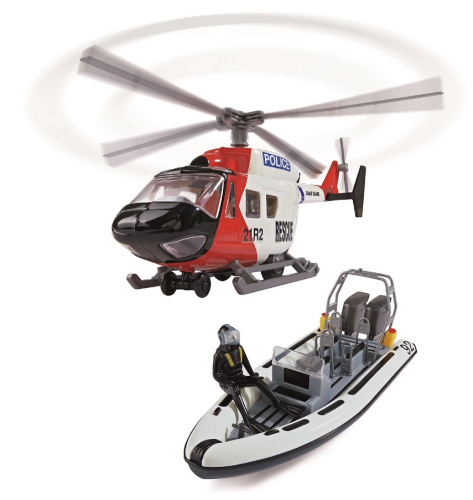 Набор машин Dickie Toys полицейский вертолет, катер, акула, аквалангисты (3825003) фото 2