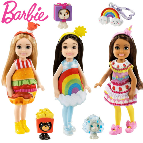GHV69-2 Кукла Barbie Челси в тематическом костюме радуга с питомцем фото 3