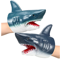 пл (синяя) Игрушка на руку Акула / Игрушка перчатка (игрушка в ванную) 