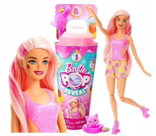 (розовый) Кукла Барби Pop Reveal Frutas 8 Сюрпризов Фрукты (Лимонад) HNW40_1 Barbie фото 7