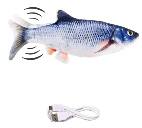 Интерактивная игрушка-рыба с двигающимся хвостом Танцующий карп, USB-зарядка