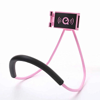 Гибкий держатель мобильного телефона на шею, розовый