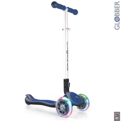 445-100 Самокат GLOBBER ELITE SL My Free Fold up со светящимися колесами DARK BLUE фото 2