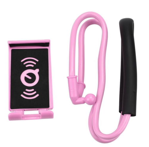 Гибкий держатель мобильного телефона на шею, розовый фото 4