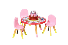 Набор мебели для куклы Baby Born "Вечеринка с тортом" (торт стол 3 стула свет звук), Zapf Creation (831076)