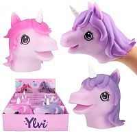 (розовая) Игрушка на руку Единорог Илви / Игрушка перчатка (игрушка в ванную)