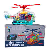 Игрушка-вертолет прозрачный с шестерёнками со световыми и звуковыми эффектами 