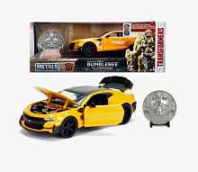 Машина Jada 1:24 Transformers Chevy Camaro Bumblebee Бамблби c коллекционной монетой
