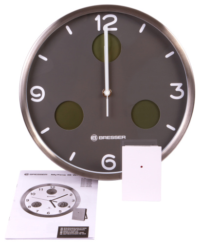 Часы настенные Bresser MyTime io NX Thermo/Hygro, 30 см, серые фото 5