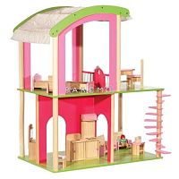 Флоренция - универсальный дом для кукол (для мини-кукол и для Барби), DY-0103, с мебелью и куклами