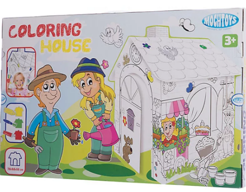 Игровой картонный домик -раскраска, Mochtoys 10721 фото 2