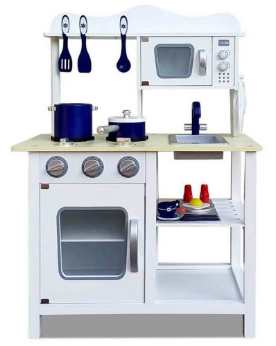 Кухня игровая Lanaland "Фьюжн" белая с набором посуды W10C045