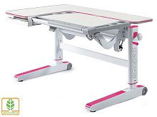 Детский стол Mealux KingWood (Цвет столешницы:Белый дуб, Цвет ножек стола:Розовый)