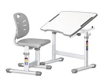 Комплект ErgoKids (стол+стул) Evo-07 Ergo Grey (арт. Evo-07 Ergo G) - столешница белая / цвет пластика серый