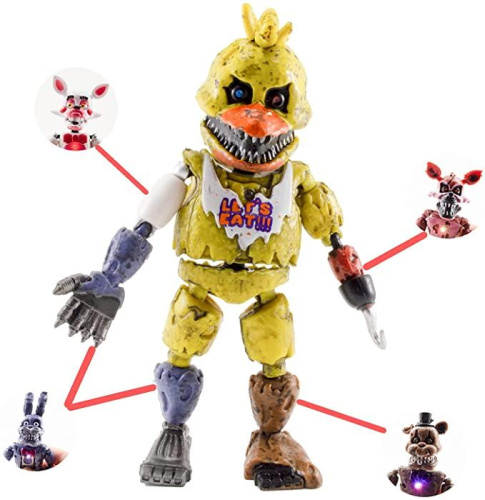 Фигурка Кошмарный Фредди ФНАФ разборный, с подсветкой  (Freddy FNAF) фото 10