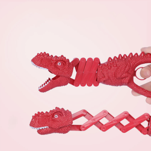 (красный) Игрушка Хваталка Динозавр (телескопическая пружинная маневрирующая клипса) фото 2