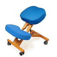 Деревянный коленный стул Smartstool KW02 Смарт стул с чехлом голубой