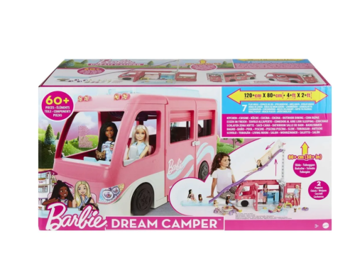 Барби Кемпер DreamCamper Автомобильный игровой набор Barbie Camper HCD46 с горкой и бассейном