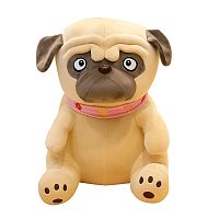(розовый ошейник) 30 см Мягкая игрушка Мопс Sad Pug (Сердитый Мопс)