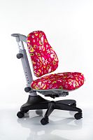 Детское эргономичное кресло Comf-pro Match Chair (Матч) (Цвет обивки:Красный с листочками, Цвет каркаса:Серый)