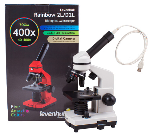 Микроскоп Levenhuk Rainbow D2L, 0,3 Мпикс, Moonstone\Лунный камень фото 15
