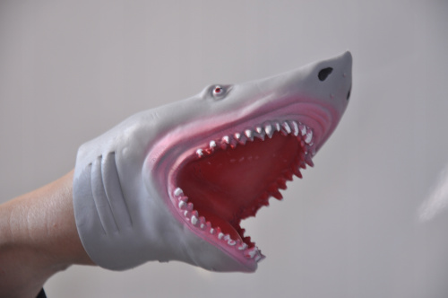 (серая) Игрушка на руку Акула / Игрушка перчатка (игрушка в ванную)  фото 2