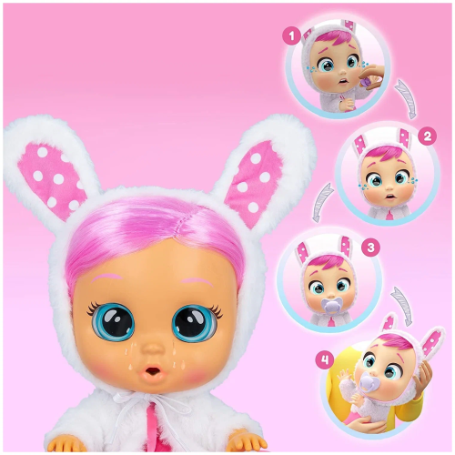 (белая зайка) Кукла Кони IMC Toys Cry Babies Dressy Coney Плачущий младенец 40883 фото 6