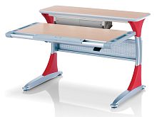 Ученический стол Comf-pro Гарвард с ящиком (Цвет столешницы:Клен, Цвет ножек стола:Красный)