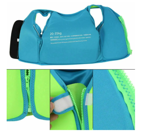 (Зеленый  - размер L) Детский плавательный жилет для купания плавания и бассейна ( 116-122) фото 4