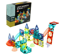 Светящийся магнитный конструктор Light Magnetic Blocks 75 деталей