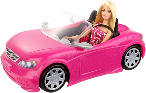 Игровой набор с куклой Barbie Барби с гламурным кабриолетом DJR55