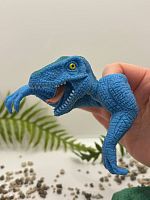 (синий) Пальчиковая кукла-динозавр Dino World